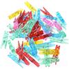 Norhogo 100 Pezzi Mini Mollette da Bucato in Plastica, Mini Clip con molla per panni e foto Decorazione per feste artistiche e artigianali album di ritagli per Bambini 4.5 cm, Colorato trasparente