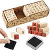 HO-SFSM 40 pezzi Kit Timbri Alfabeto e Numeri, Timbri Lettere Alfabeto per Legno, Alfabeto Timbri per Decorare Artigianato e DIY Biglietti