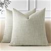 JOTOM Set di 2 federe quadrate per cuscini, 40 x 40 cm, in lino, decorative, per divano, soggiorno, letto (cachi), DMBKHUK0108