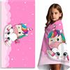 FEELJAM Teli mare Unicorno Asciugamano da spiaggia 70 x 140 cm Telo mare per bambini, Nuvole rosa, asciugamano da bagno per ragazze