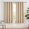 PONY DANCE Tende Termiche Isolanti per Interni e Cameretta Bambini Tende Oscuranti con Anelli Camera da Letto Curtains Salotto Moderne 2 Pezzi L 140 x A 160 cm, Beige