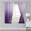 XWZO Tende in voile con occhielli, tende sfumate, tenda trasparente ombreggiata, confezione da 2 pezzi, per camera da letto e soggiorno, tende con occhielli con clip H145 x L140 cm, colore: Viola