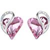 Leafael Festa della Mamma Orecchini Donna Cuore Infinity Love con Pietra dei Desideri e Cristalli Portafortuna Gioielli Anallergici Argento o Oro Rosa con Scatola Regalo