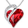Leafael Infinito Amore Cuore Collana Argento, Pietra di nascita collana donna con cristalli curativi, Senza allergie Gioielli Regalo Donna, ciondoli per collane con scatola regalo inclusa