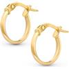 Amberta Orecchini a Cerchio Oro 9 Carati per Donna | Cerchietti Oro 375 | Orecchini Oro Cerchio 9kt: 10 mm