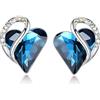 Leafael Festa della Mamma Orecchini Donna Cuore Infinity Love con Pietra dei Desideri e Cristalli Portafortuna Gioielli Anallergici Argento o Oro Rosa con Scatola Regalo