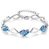 Leafael Pietra dei desideri Bracciale Donna Argento o oro rosa, bracciali donna con cristalli curativi, Senza allergie gioielli donna, Regalo Donna con scatola regalo, estensore catena da 7+2 pollici