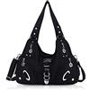 angel kiss Borsa a Mano Borsa Tracolla da Donna con Colori Tie-Dye Elegante Spalla Grande Pelle Borse Tote Manico Superiore per Shopping Lavori (nero)
