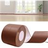 DIKARIYA Battiscopa in PVC Marrone, 12M Battiscopa Adesivo 19x19mm Battiscopa per CucinaSigillante Impermeabile Battiscopa Flessibile Autoadesivo Battiscopa Morbido per Cucina, Bagno e Mobili