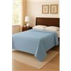 Corredocasa Copriletto Matrimoniale Estivo Cotone Telo Singolo 100% Cotone Piquet - Telo Arredo Copri Letto 2 Piazze 280x270 Stile Country Celeste - Forniture Albergo Hotel Casa Made in Italy