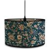 Morbuy Paralume Rotondo in Bambù, Paralume Ricambio Diametro 30 cm E27, Paralume per Lampade da Comodino, Lampada da Tavolo, Lampada da Terra, Lampadario Camera da Letto (Petali Blu)