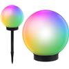 Green Blue Torce da giardino Lampada Solare Sfera Terra Luce al Suolo del Percorso Impermeabile 9 Colori Cambio Continuo Illuminazione Fino 8 Ore (Colore, 1 pezzo - 25cm)