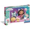 Clementoni - Puzzle per Bambini 104 Pezzi Supercolor, per Bambini 6+ Anni, Illustrazione con Personaggi dal Cartone Gabby's Dollhouse, Idea Regalo, Made in Italy, 38x27 cm, 25033