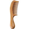 Anstar Pettine Legno Denti Larghi Pettine Capelli Ricci, Verde Legno di Sandalo a Pettine Denti Larghi Legno Fatto a Mano Pettine Antistatico Qualità Pettine di Legno per Capelli