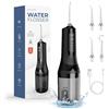 Gerbala Irrigatore Orale Senza Fili, Idropulsore Dentale, Idropulsore Dentale da Viaggio, 4 Modalità e 5 Ugelli, 260Ml Elettrico Water Flosser, Ricarica USB, Impermeabile IPX6 per Viaggi a Casa (Nero)