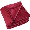 Linder - Plaid Rettangolare Morbido e coccooning - Colore Rosso Ciliegia - 100% Poliestere - Dimensioni 130 x 180 cm - Collezione Cocoon