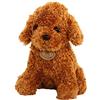 BYNYXI Peluche a forma di orsacchiotto, 20 cm, realistico, come vero cane di stoffa, piccolo cane seduto, labradoodle, giocattolo per cuccioli, regalo per bambini e adulti