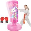 YORWHIN 168cm Sacco da Boxe Gonfiabile per Bambini con Guantoni da Boxe, Sacco da Boxe da Terra per Bambini, Grande Regalo per Bambini, Ragazze, Set da Boxe per Praticare Karate, Taekwondo, MMA