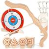 YIMORE Set Arco e Frecce per Bambini, Giocattolo in Legno per Bambini per Tiro con l'arco con 6 Frecce a Ventosa, 1 Bersaglio Grande, 4 Bersagli Piccoli e Faretra, Arco per Bambini dai 3 Anni in su