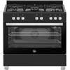 La Germania PRONTA CONSEGNA - SPEDIZIONE IMMEDIATA La Germania SE965ENE/24 Cucina Libera installazione 90 x 60 cm 5 Fuochi Gas Forno Elettrico Finitura Nero con alzatina Griglie Smaltate