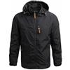 Generic Giacca softshell da uomo impermeabile con cappuccio - Giacca da trekking da uomo leggera e sottile - Outdoor ciclismo escursionismo giacca outdoor alpinismo cappuccio giacca funzionale giacca a vento,