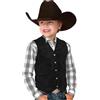 Generic Gilet da Cowboy retrò per Ragazzi in Pelle Scamosciata, Stile Costume, Scollo a V, Casual, Stile Western, Vintage, con Vita T Shirt Sportiva