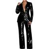 Generico Tailleur Donna Offerte Del Giorno Business Formale Elegante Completo Blazer Cerimonia Feste Blazer & Pantaloni Tinta Unita Ufficio Lavoro Giacche Da Abito Taglie Forti Maniche Lunghe Tailleur 2025