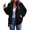 Vagbalena delle Donne Bomber Giacca di Velluto A Coste Trapuntato Zip Manica Lunga Giacca Invernale Autunno con Tasche Top Caldo Giacca Classica di Autunno E Giacca Invernale (Nero,L)