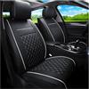 CGEAMDY 1 Pc Universale Auto PU Pelle Per Sedile Anteriori Compatibili, Coprisedili Anteriori Auto Universali Pelle PU, Pelle Seggiolino Completo Coprisedili Accessori Interni per auto(Nero&Bianco)