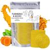 Aicoyiu Tamponi esfolianti per la pulizia della curcuma, tamponi per la pulizia dell'acido cogico alla curcuma, cuscinetti per la pulizia del viso alla curcuma, tamponi per la pulizia della curcuma, spugne