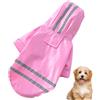 Lumiscent Impermeabile riflettente per cani, PU con cappuccio impermeabile, Poncho leggero, Pet Rain Jacket Vestiti, Impermeabile impermeabile pioggia Poncho Jacket per cani di piccola taglia,