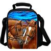 GOXUNYUAN Bambini Lunch Bag, 2019 Aggiornamento Isolato Animale Lunch Tote-Impermeabile Riutilizzabile Lunch Box Portatile Meal Bag Ice Pack per Ragazzi Ragazza Due Cavalli