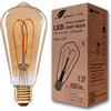 greenandco lampadina a filamento LED Vintage | oro | E27 ST64 | 5W 400lm | 2000K bianco extra caldo | 360° | 230V | senza sfarfallio | non dimmerabile