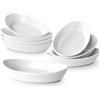UIBFCWN Set di 8 Pirofile da Forno in Ceramica, Pirofile da Forno Monoporzione Ovali, 300ML, 19.5 x 11.3 x 3.7cm, Piatti da Forno Piccoli per Friggitrice ad Aria, Sicuri al Forno e al Microonde