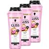 Gliss Kur Gliss Shampoo Liquid Silk (3 x 250 ml) Shampoo per capelli con ceramidi e seta, shampoo lucido per capelli fragili e opachi leviga la superficie dei capelli