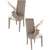 t m c s Tommychairs - Set 2 sedie imbottite con cuffia sfoderabile modello Jazz per cucina, struttura in faggio cappuccino, seduta e schienale imbottiti e rivestiti con cuffia in tessuto marmotta