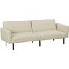 HOMCOM Divano letto 3 posti clic-clac con schienale regolabile e tasche laterali, divano moderno in tessuto trapuntato per soggiorno, camera degli ospiti, 200 x 77 x 72 cm, beige