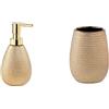 Gedy Oro, G-Astrid Dosasapone Bagno, Dimensioni 16,6X8,3X8,3 CM Peso 0,226 kg & Oro, G-Astrid Bagno, Dimensioni 11 X 8,3 X 8,3 CM Peso 0,294 kg, Porta spazzolino in Ceramica