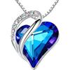 Leafael Collane Cuore Infinito Donna con Pietre di Nascita | Collezione collane Cuore Infinito con cristalli colorati; regalo donna per compleanno, Natale o Festa della Mamma