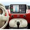 ACAVICA Autoradio per Fiat 500 2007-2015 Android 15 4+64GB - Schermo 9 1280x800 con Wireless CarPlay Android Auto - GPS Navigatore, Bluetooth 5.4, WiFi 6.0, DSP, Touchscreen