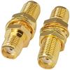 BOOBRIE Adattatore SMA Femmina a SMA Femmina 2 PCS in Ottone Puro a 50ohm Bassa Perdita Connettore SMA a SMA Connettore Coassiale per Antenna WIFI/Antenna GPS/Dispositivi LAN Senza Fili, ecc