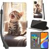 PHINIENLAND Cover per Xiaomi Redmi 9C / Redmi 10A custodia portafoglio Gatto | 3 scomparti carte, 1 tasca banconote, Chiusura magnetica, Supporto, Pelle PU flip cover per Xiaomi Poco C3