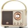 Caulikine Cassa Bluetooth Portatile Supporto per USB/TF Card/AUX Chiamate in Vivavoce Altoparlante Bluetooth Retrò Idee Regalo per Donna, Amica, Bambina e Bambino Perfetto per decorazioni della camera (Beige)