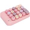 Zunate Tastierino Numerico Wireless, Mini Tastierino Numerico Digitale 18 Tasti Tastiera Numerica Ergonomica con Ricevitore USB 2.4G e Copritastiera Cioccolato per Laptop/PC/Desktop (Rosa)