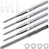 EASYKEENECOM Set di 5 mensole invisibili da parete, Ø 10 x 100 mm, supporto per mensole invisibile, in acciaio, capacità di carico 18 kg, con rondelle e tasselli