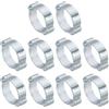 PATIKIL 30pz 17-20mm Set Fascette Stringitubo Doppio Orecchio, Fascette Metalliche Morsetti Tubi Acciaio Zincato per Collegamenti Raccordi Tubi Gas Auto, Tono Argento