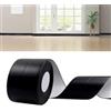 DIKARIYA Battiscopa in PVC Nero, 12M Battiscopa Adesivo 19x19mm Battiscopa per CucinaSigillante Impermeabile Battiscopa Flessibile Autoadesivo Battiscopa Morbido per Cucina, Bagno e Mobili