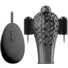 Future of your pleasure Sensual FOPS Anello Vibrante per Pene 9,8cm ABS TPR Nero 20 Modalità Doppia Vibrazione con Telecomando a Filo Cock Ring per Coppie Sex Toy Uomo Donna N05-18
