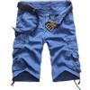 New front Cargo Shorts Uomo Pantaloncini Cargo Pantaloncini con Tasche Laterali Pantaloni Corti Cotone Traspirante Pesca Campeggio Vacanze Corsa Blu 34