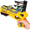 HIUOUIH Aereo Giocattolo per Bambini Aereo Polistirolo con Pistola Catapulta Aeroplano Polistirolo Piccolo Aliante Polistirolo Esterno Aliante Aeroplano Schiuma Giochi Bambini 3-12 anni, Giallo